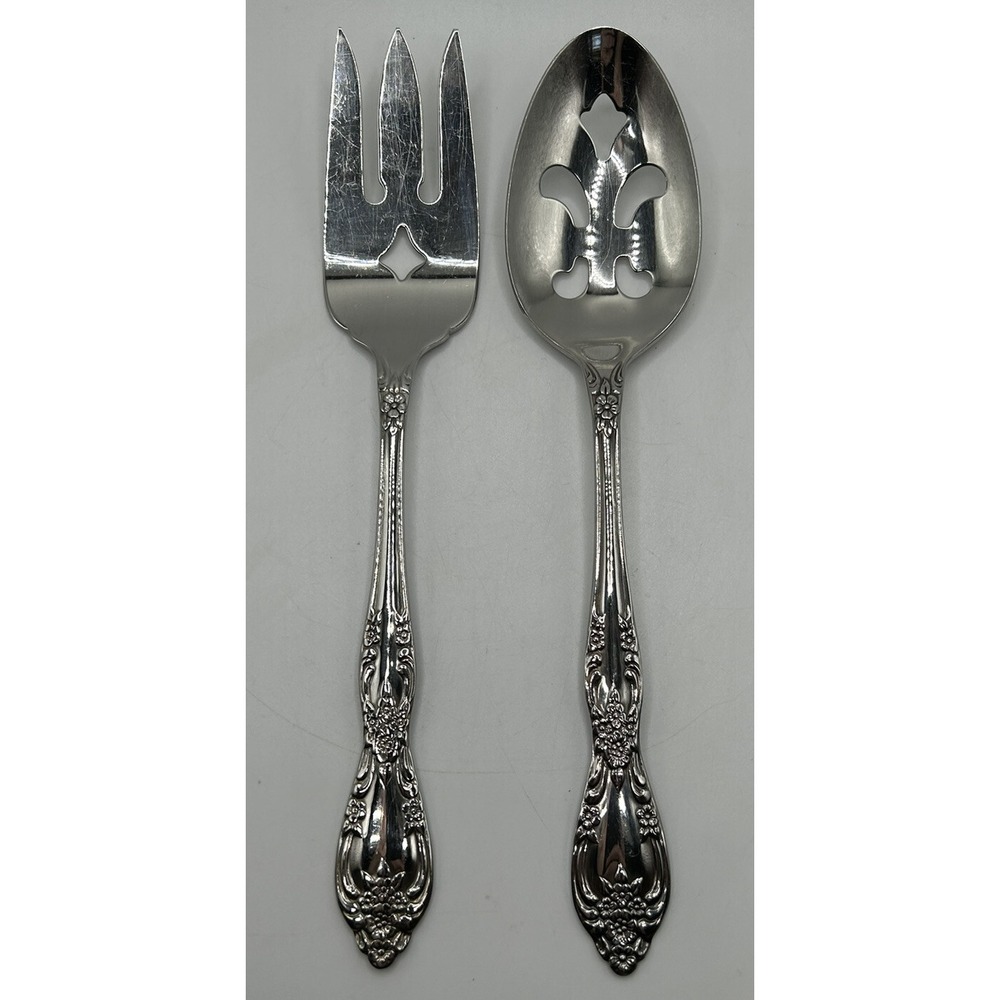 Oneida GALVESTON Profile Stainless‎ Solid Serving Spoon & Cold Meat Fork